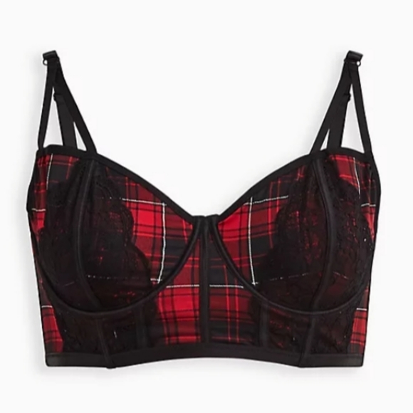 torrid Other - LAST ONE! | NWT | Torrid Plaid Red Unlined Longline Strappy Bralette | Size 1